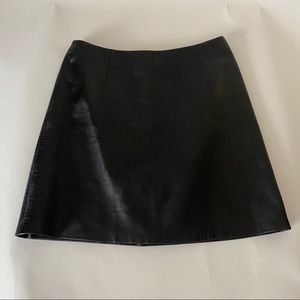 Cache Black Leather Skirt